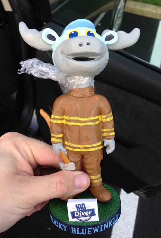 Bullwinkle Firefighter Bobblehead - Willmington Bluerocks - Kansas City Royals