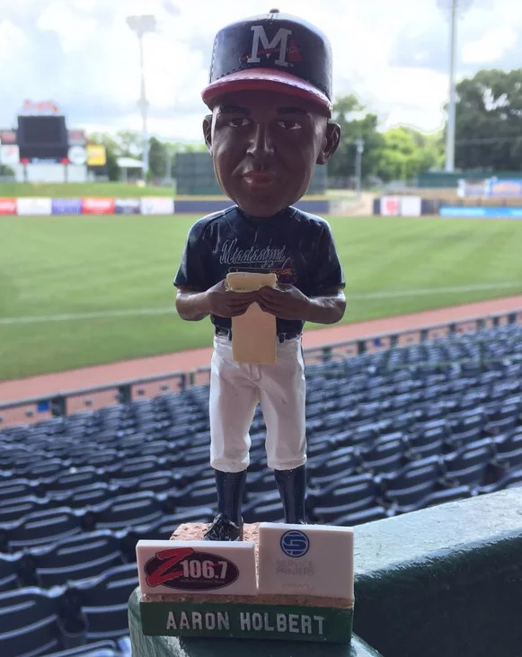aaron holbert bobblehead - mississippi braves - atlanta braves