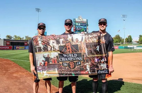 giants championship banner - scaramento rivercats - san francisco giants