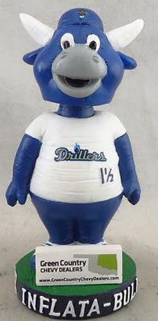 hornsby inflata-bull bobblehead - tulsa drillers - los angeles dodgers