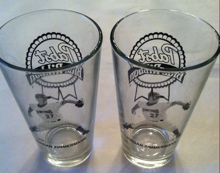 jordan zimmerman pint glass - harrisburg senators - april 12, 2015