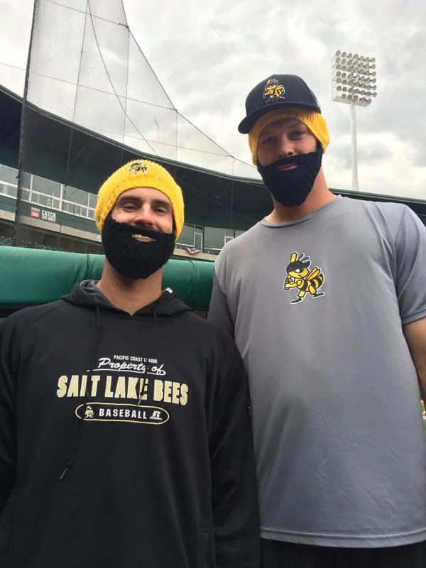 matt shoemaker beard beanie - salt lake bees - los angeles angels