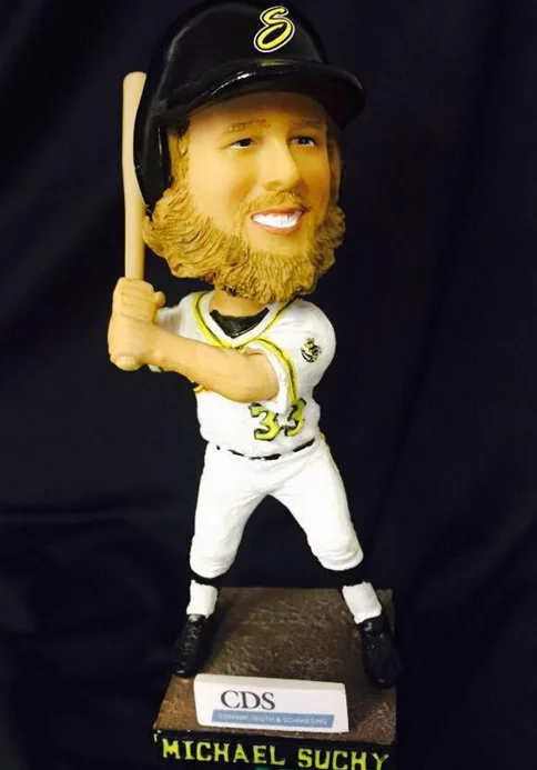michael sucky bobblehead - willmar stingers - northwoods league