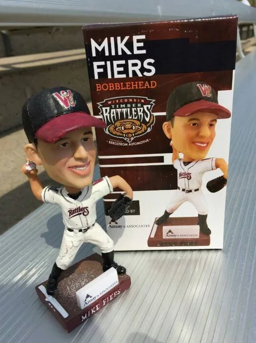 mike fiers bobblehead - wisconsin timber rattlers - milwaukee brewers