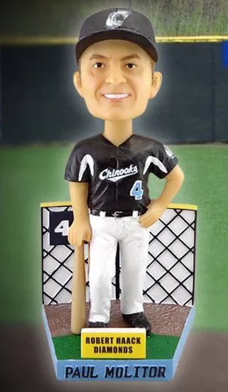 paul molitor bobblehead - lakeshore chinooks - northwoods league