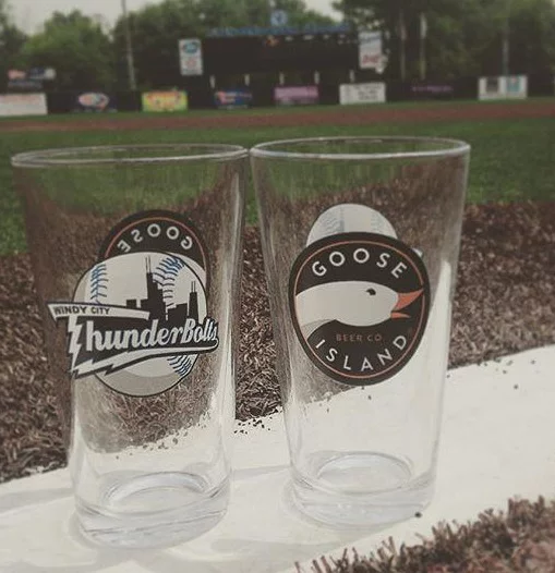 pint glass - windy city thunderbolts - frontier league