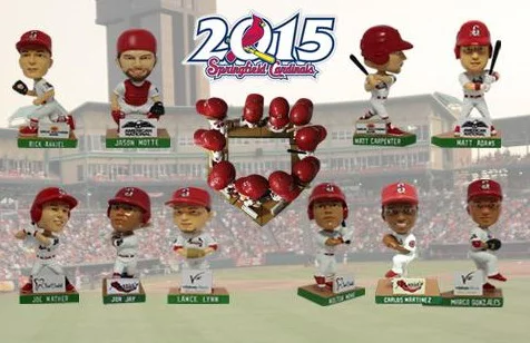 set of mini bobbleheads - springfield cardinals - st louis cardinals