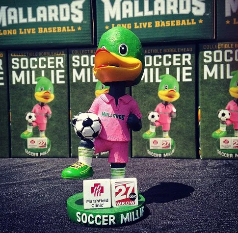 soccer millie bobblehead - madison mallards - northwoods league