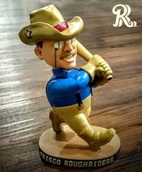 swinging teddy rosevelt bobblehead - frisco roughriders - texas rangers