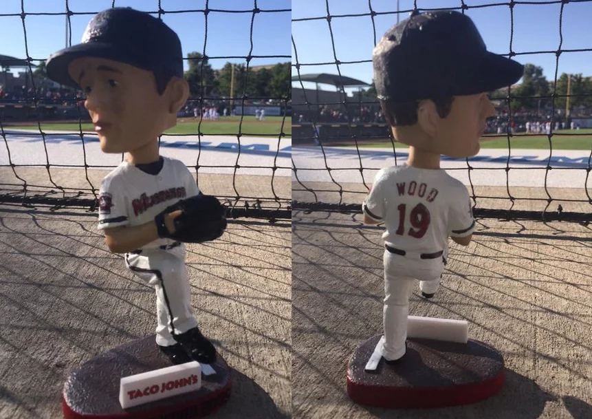 travis wood bobblehead - billings mustangs - cincinnati reds