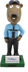 woody woodchuck police bobble - wisconsin woodchucks - northwoods league