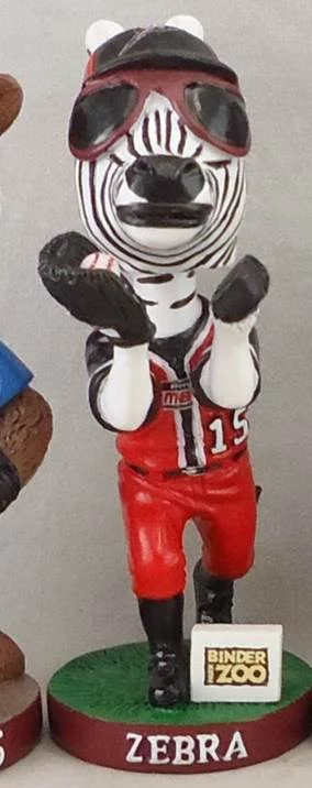 zebra bobblehead - battle creek bombers - northwoods league