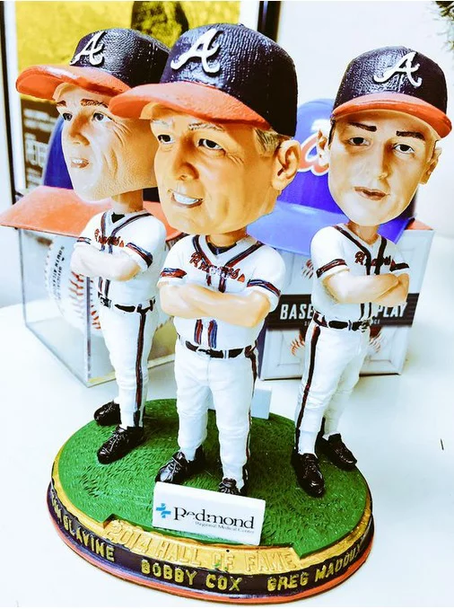Glavine, Cox, Maddux triple bobblehead HOF - Rome Braves - Atlanta Braves