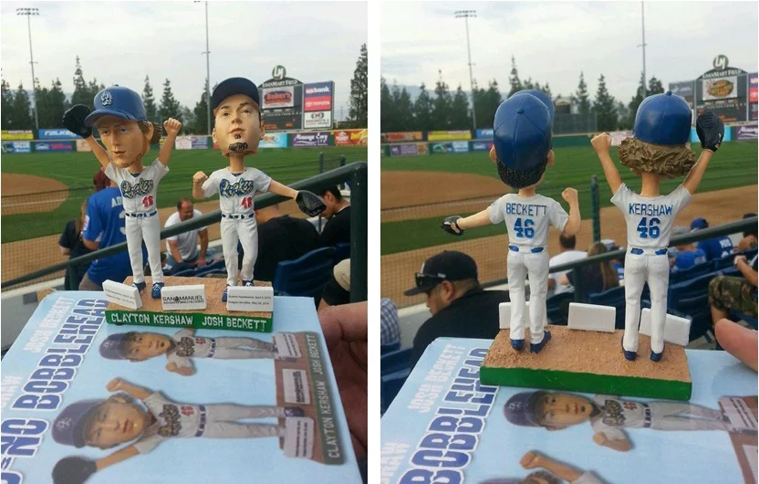 kershaw and beckett no hitter bobblehead - rancho cucamunga quakes - los angeles dodgers (2)