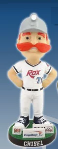 chisel mascot bobblehead - st cloud rox - northwoods league
