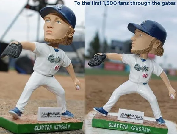 clayton kershaw bobblehead - rancho cucamunga quakes - los angeles dodgers