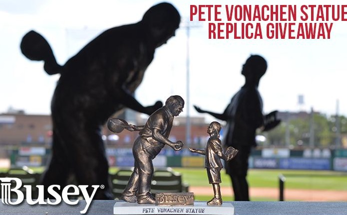 Pete Vonachen Statue Replica - Peoria Chiefs - St Louis Cardinals