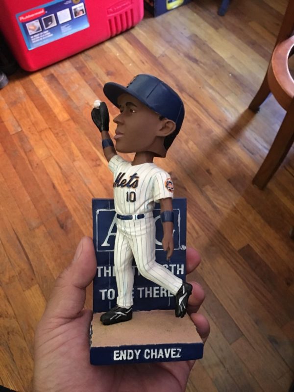 Endy Chavez Mets Wall Catch Bobblehead