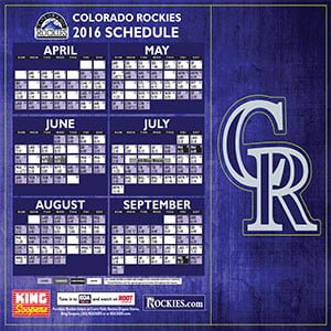 Colorado Rockies Magnet Schedule 4-8-2016