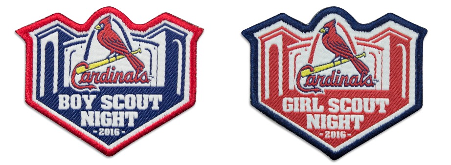 April 18, 2016 - St. Louis Cardinals - Boy/Girl Scout Night Patches - Stadium Giveaway Exchange