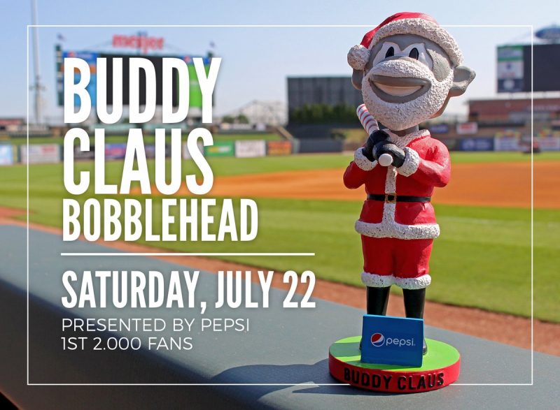 Louisville Bats Buddy Claus Bobblehead 7222017 Stadium Giveaway
