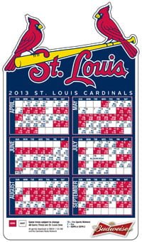 April 8, 2013 St. Louis Cardinals vs. Cincinnati Reds – Magnet Schedule