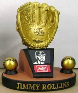 April 6, 2013 Philadelphia Phillies vs. Kansas City Royals – Jimmy Rollins Gold Glove Trophy