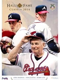 July 27, 2014 Atlanta Braves vs  San Diego Padres – Hall of Fame Poster