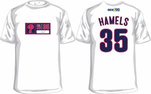 July 27, 2014 Arizona Diamondbacks vs Philadelphia Phillies – IBEW Local 98 Cole Hamels T-Shirt