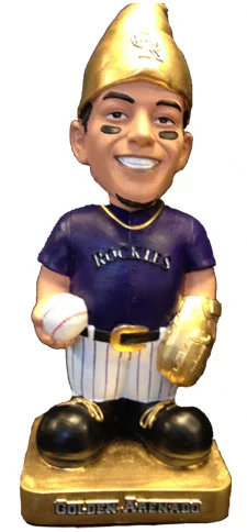 colorado rockies golden gnome bobble 7 13 14 July 13, 2014 Minnesota Twins vs Colorado Rockies Golden Arenado Bobblehead Gnome