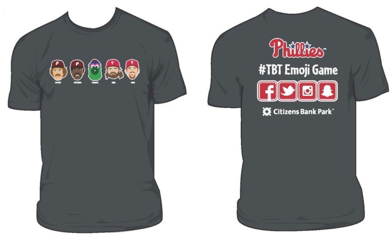 April 14, 2016 – Philadelphia Phillies – #TBT Emoji T-Shirt