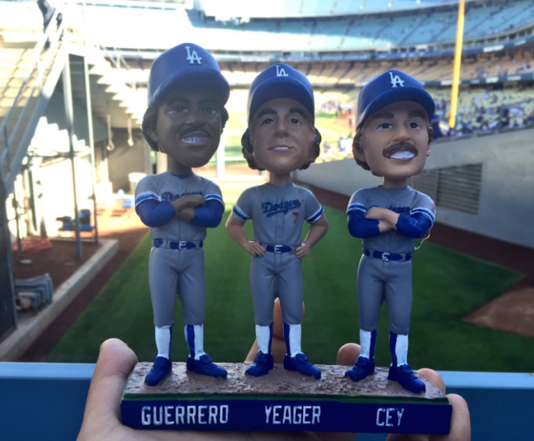 July 2, 2016 Los Angeles Dodgers – 1981 Tri-MVP Bobblehead Ron Cey, Steve Yeager & Pedro Guerrero