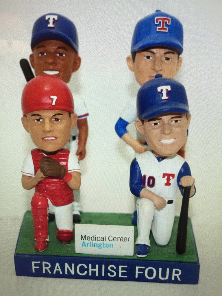 July 30, 2016 Texas Rangers – Franchise Four Quad Bobblehead