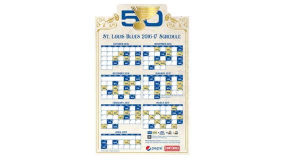 October 15, 2016 St Louis Blues - Magnet Schedule - Stadium Giveaway Exchange