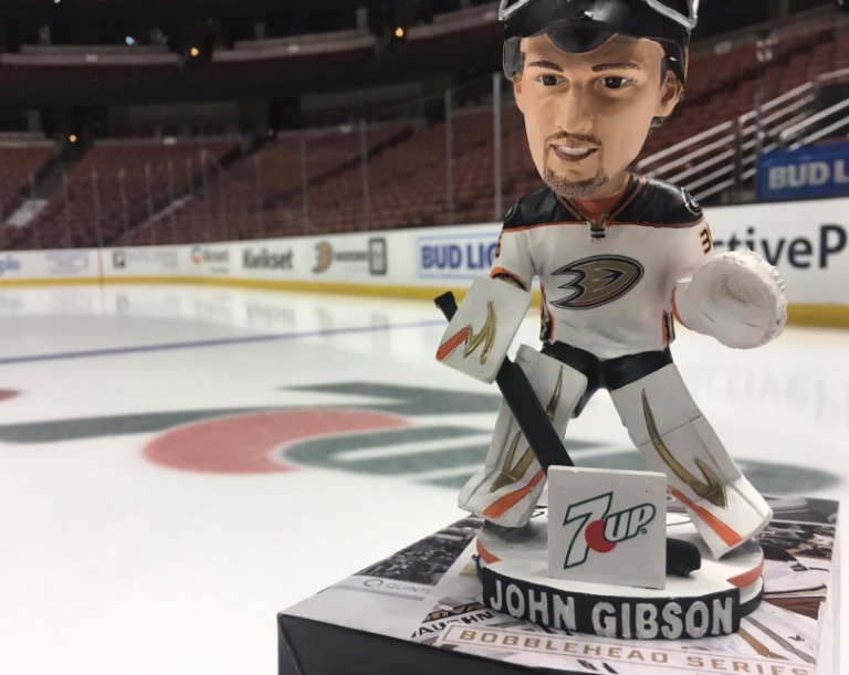 November 29, 2016 Anaheim Ducks – John Gibson Bobblehead