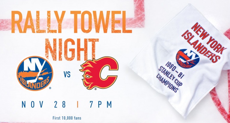 November 28, 2016 New York Islanders – Rally Towel