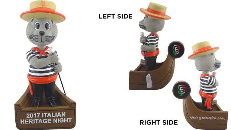 August 31, 2017 San Francisco Giants – Italian Lou Seal bobblehead