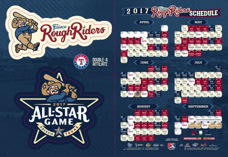 Frisco RoughRiders 2017 Promotional Stadium Giveaways Stadium
