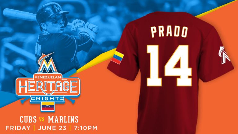 June 23, 2017 Miami Marlins – Martín Prado Venezuelan Heritage Jersey