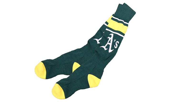 April 23, 2017 Oakland Athletics – Khris Davis striped socks