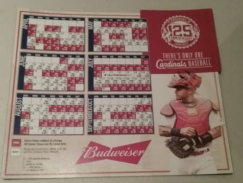 April 2, 2017 St Louis Cardinals - 2017 Cardinals Magnet Schedule - Stadium Giveaway Exchange