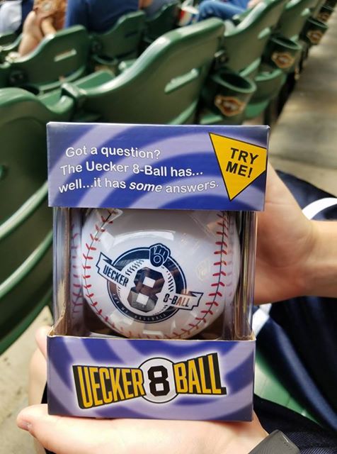 August 13, 2017 Milwaukee Brewers – Bob Uecker 8-Ball