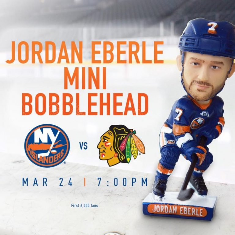 March 24, 2018 New York Islanders – JORDAN EBERLE MINI BOBBLEHEAD