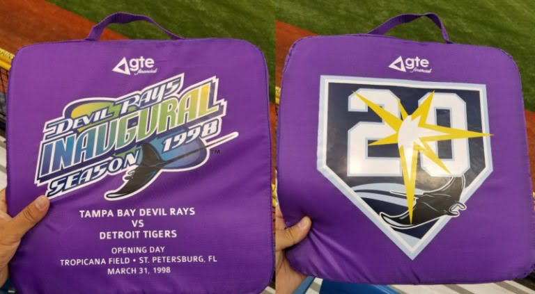 March 31, 2018 Tampa Bay Rays – 1998 Replica Seat Cushion