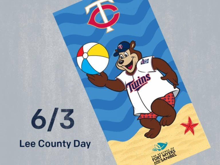 June 3, 2018 Minnesota Twins – Lee County Day Beach Towel