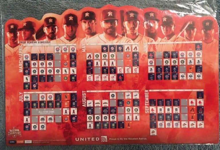 April 2, 2018 Houston Astros – 2018 Schedule Magnet