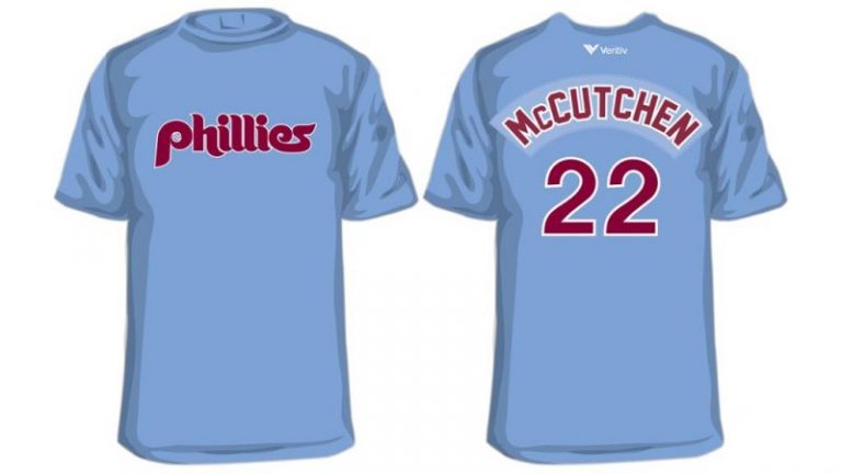 April 25, 2019 Philadelphia Phillies – Veritiv Andrew McCutchen Retro T-Shirt