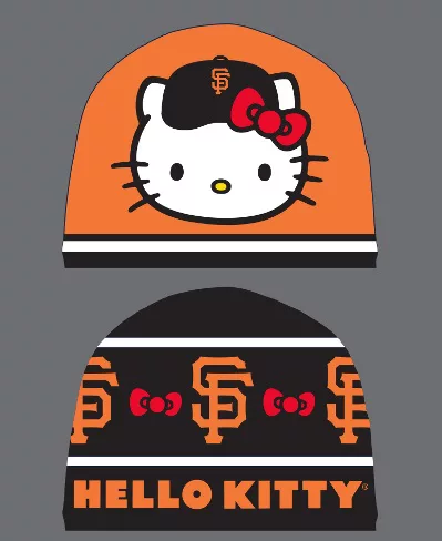 Hello Kitty Reversible Orange SF Giants Beanie Athletic Athleisure One Size Hello Kitty | Accessories | Sf Giants Hello Kitty Hat | Poshmark main image 2
