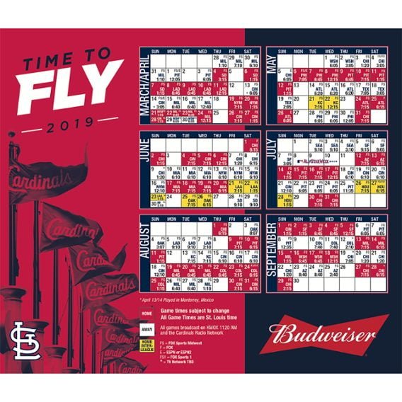 April 4, 2019 St Louis Cardinals - 2019 Cardinals Magnet Schedule - Stadium Giveaway Exchange