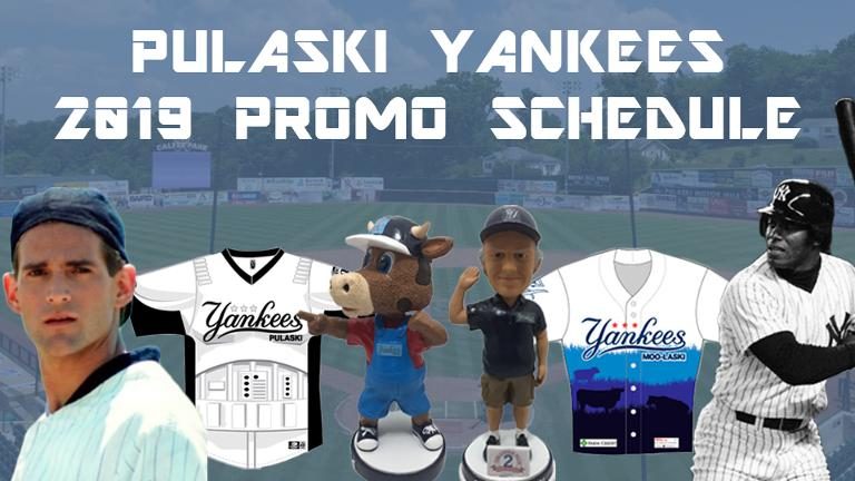 Pulaski Yankees 2019 Promotional Stadium Giveaways